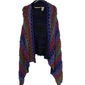 Soft Surroundings Taylor Textured Sweater Vest Cardigan OS Granny Afghan 1BY00
